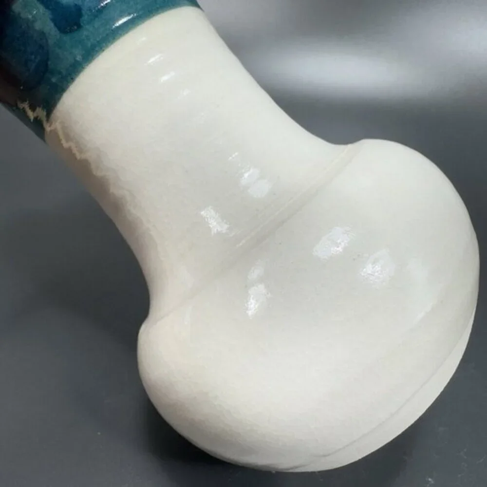Vintage Hand Made Stoneware Pottery Vase Vessel‎ Artist Signed Hand Glazed VTG